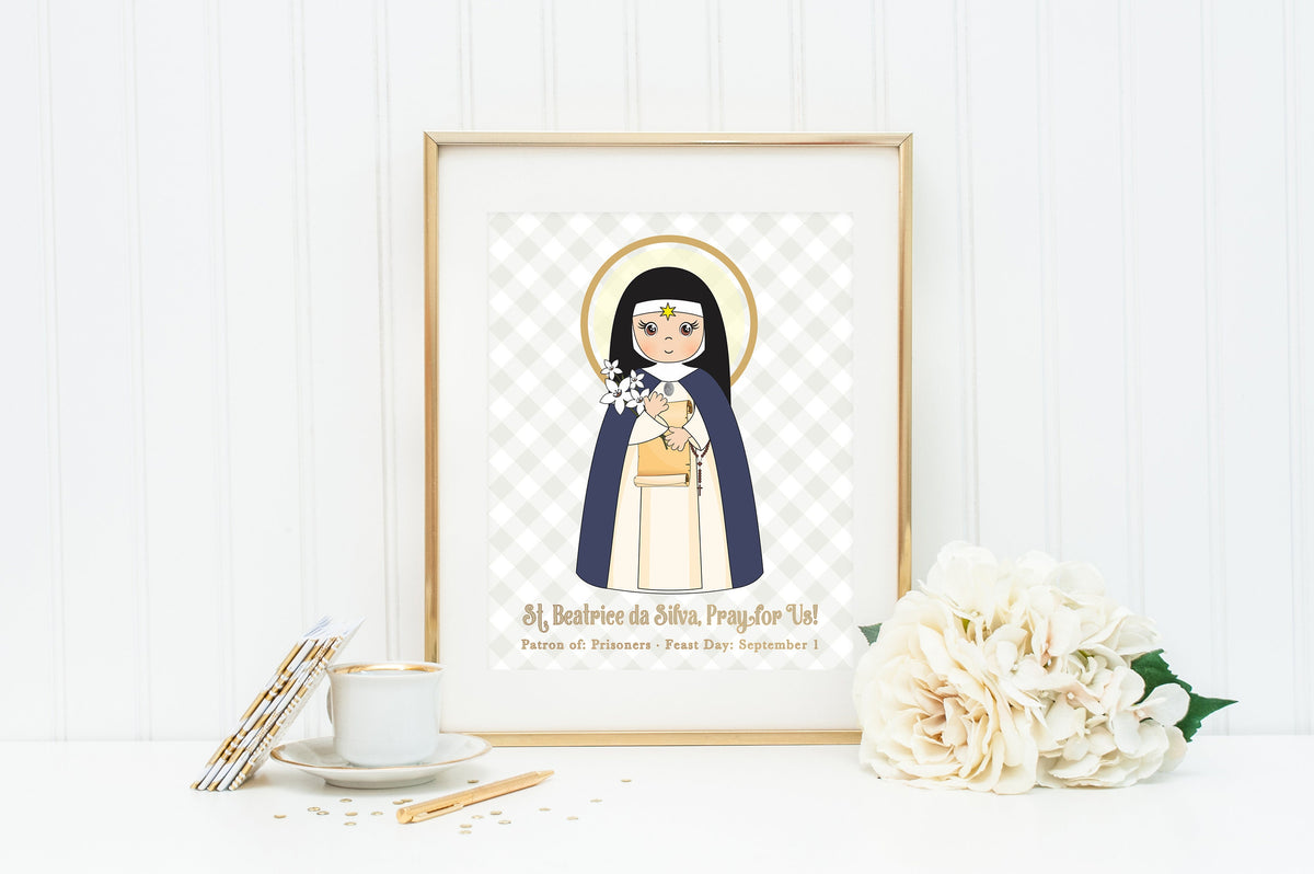 St. Beatrice da Silva poster print. Saint Beatrice Wall Art