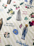 Marian blanket with Hail Mary Prayer Ultra soft throw Blanket. Hail Mary Prayer Blanket. 50 x 60" Catholic prayer Blanket. Baptism blanket