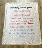 Marian blanket with Hail Mary Prayer Ultra soft throw Blanket. Hail Mary Prayer Blanket. 50 x 60" Catholic prayer Blanket. Baptism blanket