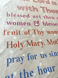 Marian blanket with Hail Mary Prayer Ultra soft throw Blanket. Hail Mary Prayer Blanket. 50 x 60" Catholic prayer Blanket. Baptism blanket