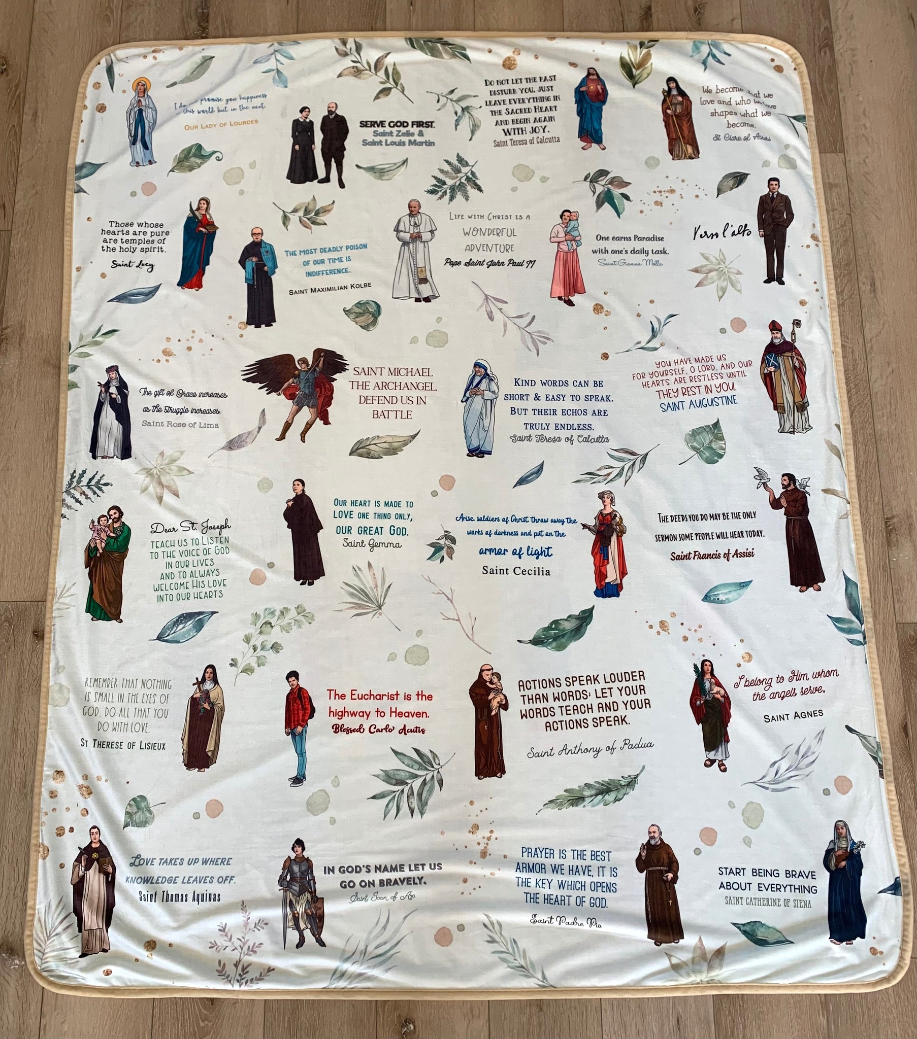 Saint quotes pattern Ultra soft throw Blanket. Saints Prayer Blanket. –  Meyer Market Designs