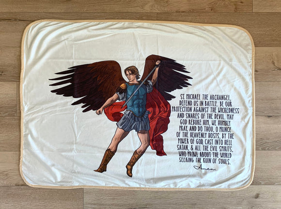 Saint Michael the Archangel Ultra soft baby Blanket. Saints Prayer Bla –  Meyer Market Designs