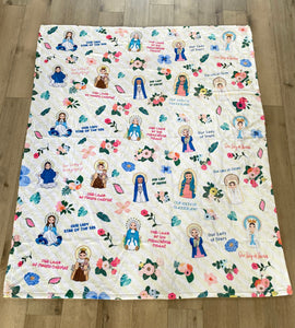 Catholic Marian Ultra soft throw Blanket. Catholic Marian Prayer Blanket. 50 x 60" Catholic Mary Blanket. Baptism Gift. Catholic